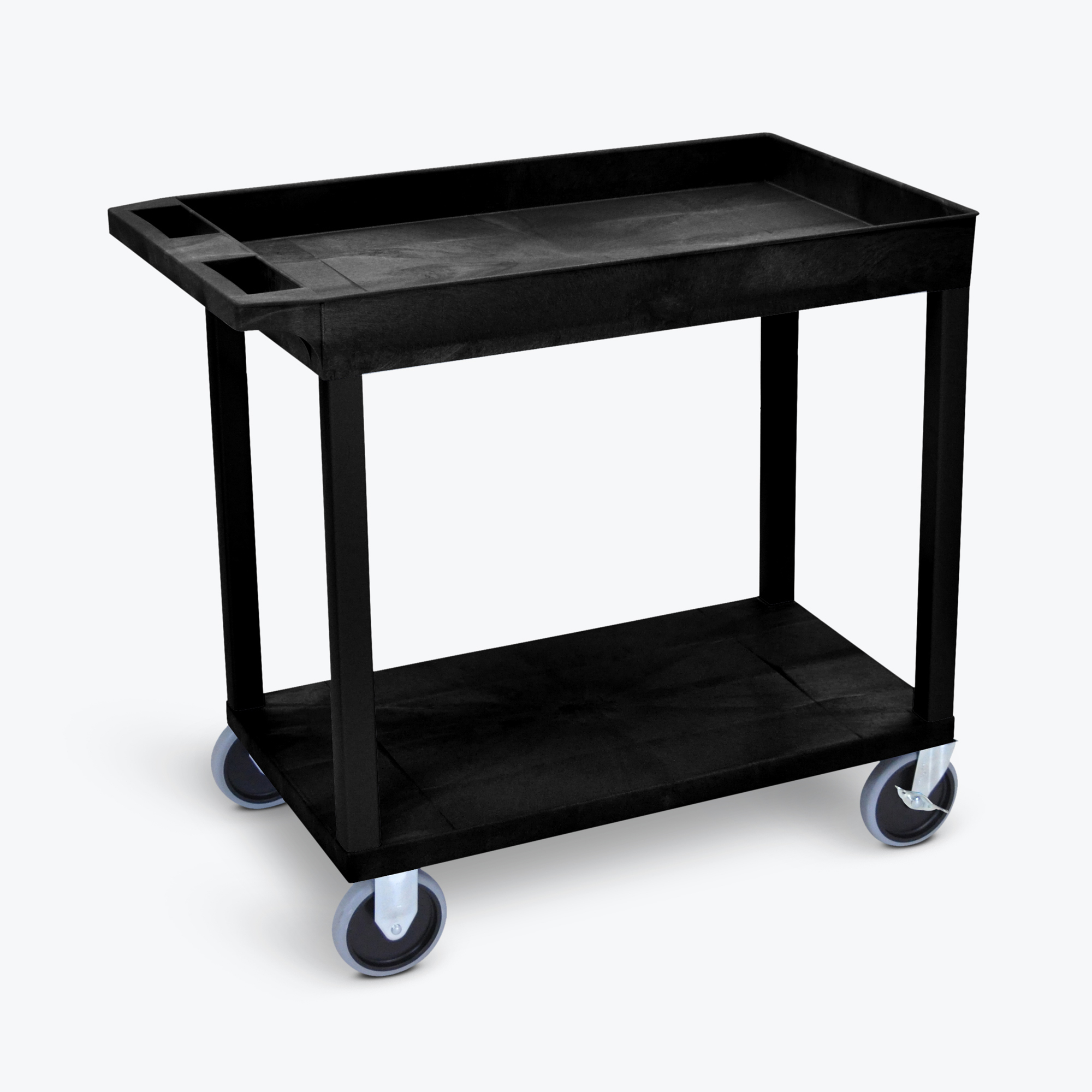 Luxor, 32in.x18in. Cart - 1Tub / 1 Flat Shelf - HD, Total Capacity 300 lb, Shelves (qty.) 2 Material HDPE, Model# EC12HD-B